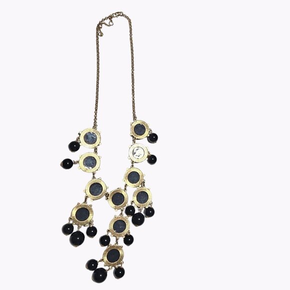 Elegant Black Round Bubble Beaded Chunky Statement Bib Necklace Fashion Jewelry - Picture 3 of 8